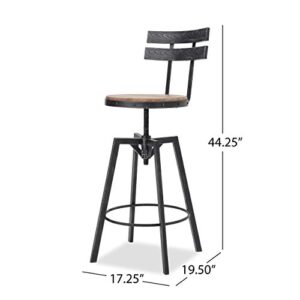 Christopher Knight Home Alanis Barstool Sets, Antique + Black Brush Silver