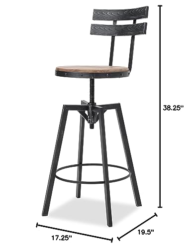 Christopher Knight Home Alanis Barstool Sets, Antique + Black Brush Silver