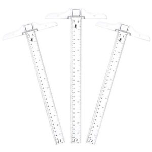 mr. pen- 12 inches plastic 3 pack, t square ruler, transparent, drafting t square, t ruler for crafting, clear