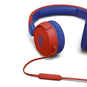 JBL JR 310 - Kids On-Ear Headphones (Red/Blue), Small