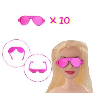 Doll Clothes Hangers Glasses, for 11.5inch Dolls, Accessories for Dress Closet Wardrobe, 70 Pcs, Pink