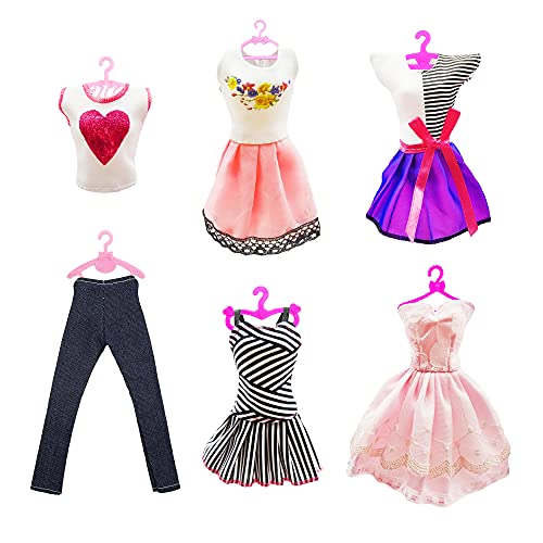 Doll Clothes Hangers Glasses, for 11.5inch Dolls, Accessories for Dress Closet Wardrobe, 70 Pcs, Pink