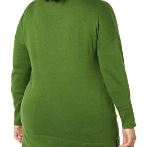 Amazon Essentials Women's Lightweight Long-Sleeve V-Neck Tunic Sweater (Available in Plus Size), Green, Small