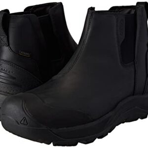 KEEN Men's Revel 4 Mid Height Polar Insulated Waterproof Chelsea Boot, Black/Black, 9.5