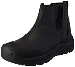 keen men's revel 4 mid height polar insulated waterproof chelsea boot, black/black, 9.5