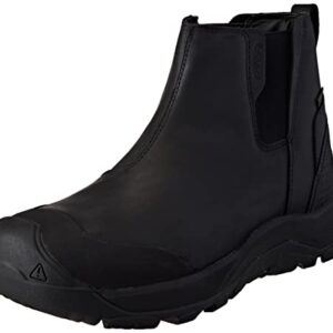 KEEN Men's Revel 4 Mid Height Polar Insulated Waterproof Chelsea Boot, Black/Black, 9.5