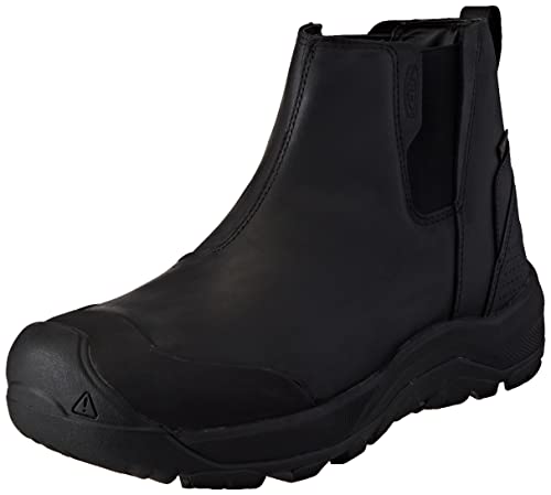 KEEN Men's Revel 4 Mid Height Polar Insulated Waterproof Chelsea Boot, Black/Black, 9.5