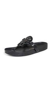 tory burch women's miller cloud sandals, perfect black, 8 medium us