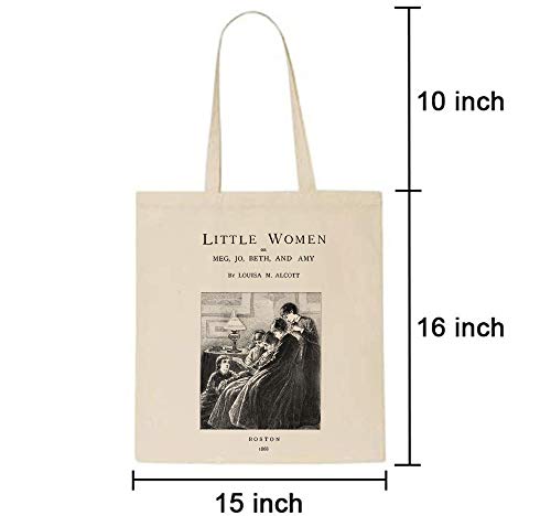 Literary tote bag. Handbag with book design. Book Bag. Library bag. Market bag (Little Women)