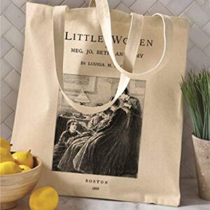 Literary tote bag. Handbag with book design. Book Bag. Library bag. Market bag (Little Women)