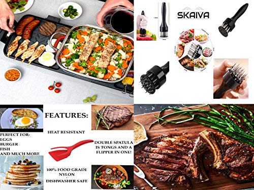 SKAIVA 3 in 1 Electric Smokeless Grill and Hot pot with Steamer - Non-Stick Detachable KBBQ Hotpot Grill Combo, Indoor Korean Bbq Grill Shabu Shabu Hot Pot Electric Grill