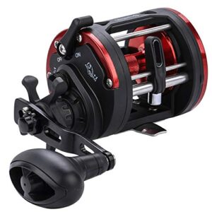 sougayilang trolling reel level wind conventional reel graphite body fishing reel, durable stainless-steel, large line capacity-dtr40 right handle