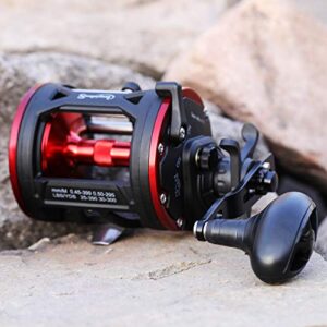 Sougayilang Trolling Reel Level Wind Conventional Reel Graphite Body Fishing Reel, Durable Stainless-Steel, Large Line Capacity-DTR40 Right Handle