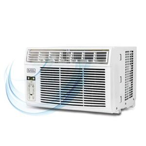 black+decker bd06wt6 window air conditioner with remote control, 6000 btu, cools up to 250 square feet energy efficient, white
