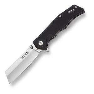 buck knives 252 trunk folding liner lock pocket knife cleaver blade (black)