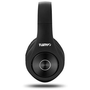 TUINYO Wireless Headphones Over Ear, Bluetooth Headphones with Microphone, Foldable Stereo Wireless Headsetfor Travel Work TV PC Cellphone-Black