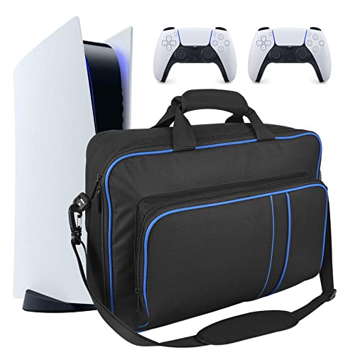 Carrying Case for PS5, Travel Bag Compatible with Playstation 5 Console and PS5 Digital Edition, Protective Organizer Storage Shell Case for Playstation Controller, Gaming Headset Accessories