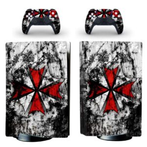 vanknight ps-5 standard disc console controllers full body vinyl skin sticker decals for play station 5 console and controllers umbrella