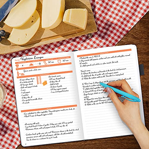 Legend Recipe Book – Blank Family Cookbook to Write In Your Own Recipes – Empty Cooking Journal – Personalized Cooking Notebook, Hardcover, A5, 58 Recipes In Total (Mystic Gray)