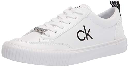 Calvin Klein Women's LARISS Sneaker, White 142, 7.5