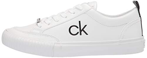 Calvin Klein Women's LARISS Sneaker, White 142, 7.5