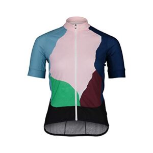 poc, women's essential road print jersey, color splashes multi opal/basalt, xlg