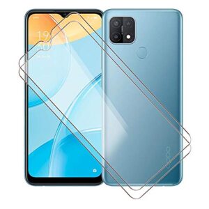 for oppo a15 screen protector tempered galss, kjyf [2 pack] high clear [9h hardness] [bubble free] screen tempered glass protective film for oppo a15 6.52 inch.