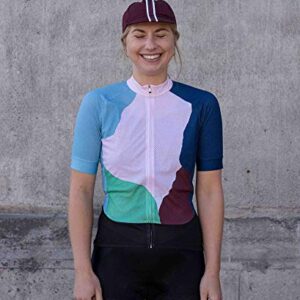 POC, Women's Essential Road Print Jersey, Color Splashes Multi Opal/Basalt, LRG