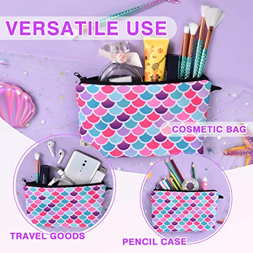 WERNNSAI Mermaid Makeup Bag - Travel Cosmetic Bag for Girls Women Gift Water-resistant Vanity Toiletry Bag Pouch Beauty Cosmetic Organizer Gadget Pencil Case