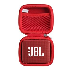 hermitshell travel case for jbl go2 - waterproof ultra portable bluetooth speaker (red)