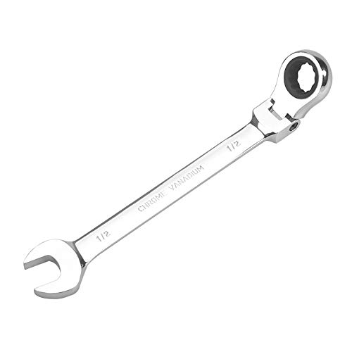 FLZOSPER 1/2 inch SAE Flex-Head Geared Ratchet Wrench,Box End Head 72-Tooth Ratcheting Combination Wrench Spanner