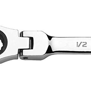 FLZOSPER 1/2 inch SAE Flex-Head Geared Ratchet Wrench,Box End Head 72-Tooth Ratcheting Combination Wrench Spanner