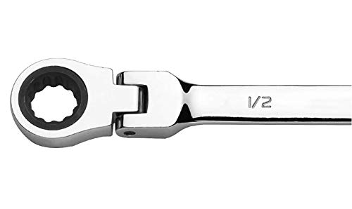 FLZOSPER 1/2 inch SAE Flex-Head Geared Ratchet Wrench,Box End Head 72-Tooth Ratcheting Combination Wrench Spanner