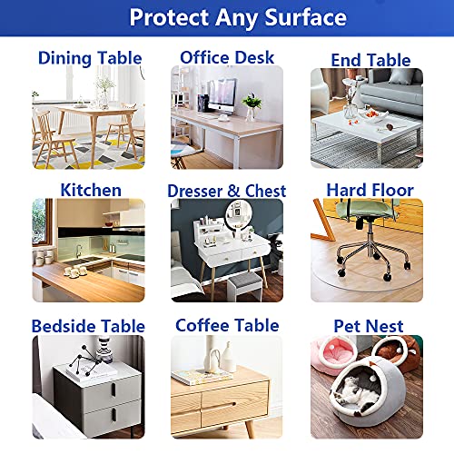 Custom Multisize Thick Clear PVC Small Desk Protector Table Blotter Mat Cover Protector 12x28 in Rectangular Plastic Night Stand Table Pad Mat for Office & Child Paiting Desk Living Room Sofa Table