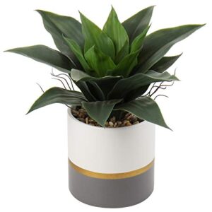 briful succulents artificial plants fake agave aloe plants in gold and dark grey ceramic pot 9.4" tall small faux house plant indoor for home office livingroom table bookshelf decorations