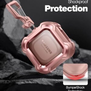 Dexnor Compatible with Samsung Galaxy Buds 2 Pro Case(2022)/Galaxy Buds 2 Case(2021)/ Galaxy Buds Live Case(2020)/ Galaxy Buds Pro Case(2021) Clear Hard PC & Silicone 360 Full Body Case- Pink