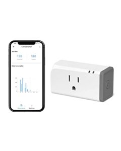 sonoff s31 wifi smart plug with energy monitoring, 15a smart outlet timer switch etl certified, work with alexa & google home assistant, ifttt supporting, 2.4 ghz wi-fi only