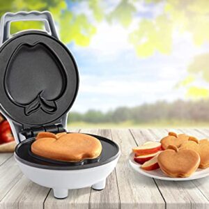 Mini Apple Waffle Maker - Make Breakfast Special for Kids or Adults w Individual 4 Inch Waffler Iron, Electric Non Stick Breakfast Kitchen Appliance, Great for College Dorms or Fun Gift