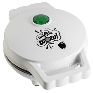 Mini Apple Waffle Maker - Make Breakfast Special for Kids or Adults w Individual 4 Inch Waffler Iron, Electric Non Stick Breakfast Kitchen Appliance, Great for College Dorms or Fun Gift