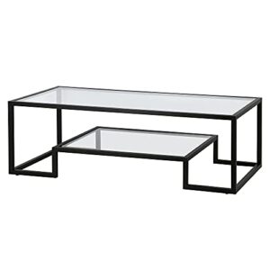 Henn&Hart 54" Wide Rectangular Coffee Table in Blackened Bronze, Modern coffee tables for living room, studio apartment essentials