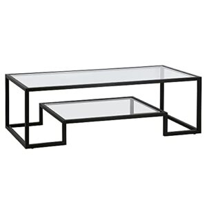 Henn&Hart 54" Wide Rectangular Coffee Table in Blackened Bronze, Modern coffee tables for living room, studio apartment essentials