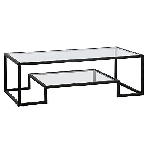 Henn&Hart 54" Wide Rectangular Coffee Table in Blackened Bronze, Modern coffee tables for living room, studio apartment essentials