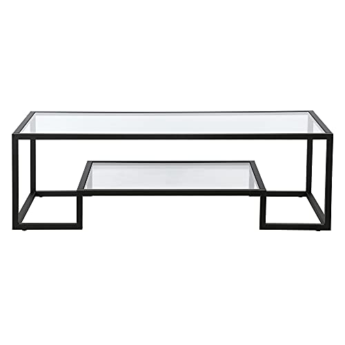 Henn&Hart 54" Wide Rectangular Coffee Table in Blackened Bronze, Modern coffee tables for living room, studio apartment essentials