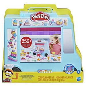 Play-Doh Ice Cream Truck Playset, Pretend Play Toy for Kids 3 Years and Up with 20 Tools, 5 Modeling Compound Colors, Over 250 Possible Combinations