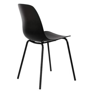 thksbought Set of 2 Dining Chairs with Legs for Kitchen Living Room(Matte Black)