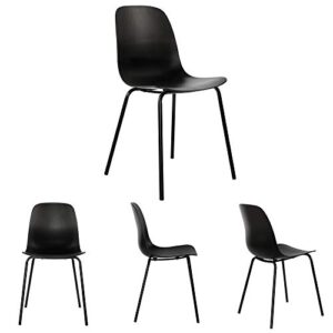 thksbought Set of 2 Dining Chairs with Legs for Kitchen Living Room(Matte Black)