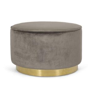 christopher knight home croton ottoman, gray, shiny brass