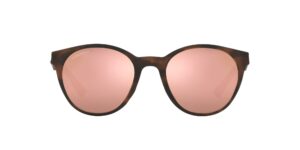 oakley women's oo9474 spindrift round sunglasses, matte brown tortoise/prizm rose gold, 52 mm