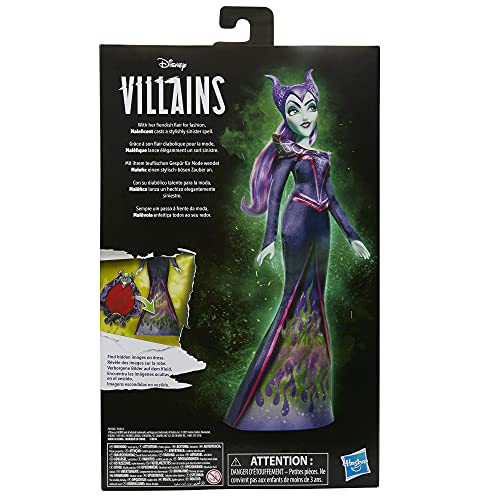 Disney Princess Hasbro Villains Maleficent Fashion Doll,Accessories and Removable Clothes,Disney Villains Toy for Kids 5 Years and Up