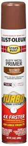 rust-oleum 353346 stops rust turbo rusty metal primer spray, 24 oz, flat red, 1 count (pack of 1)